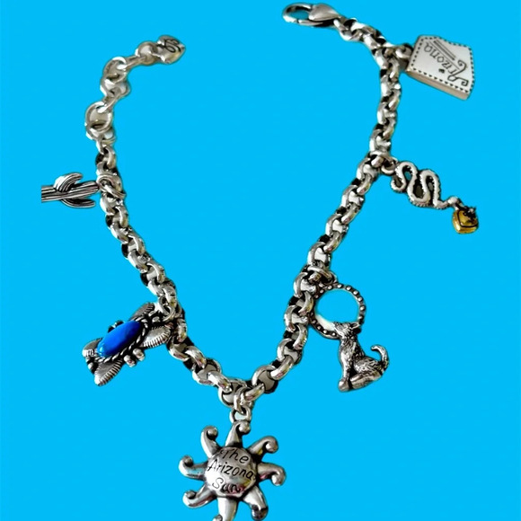 BRIGHTON Arizona State Charm Bracelet.  Silver Plated charms about Arizona - Picture 2 of 8